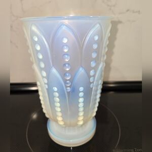 Opalescent Hobnail Tulip Like Vase